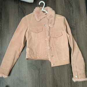 Pink fur jacket
